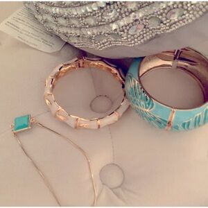 Elegant Gold and Turquoise Bracelet Set
